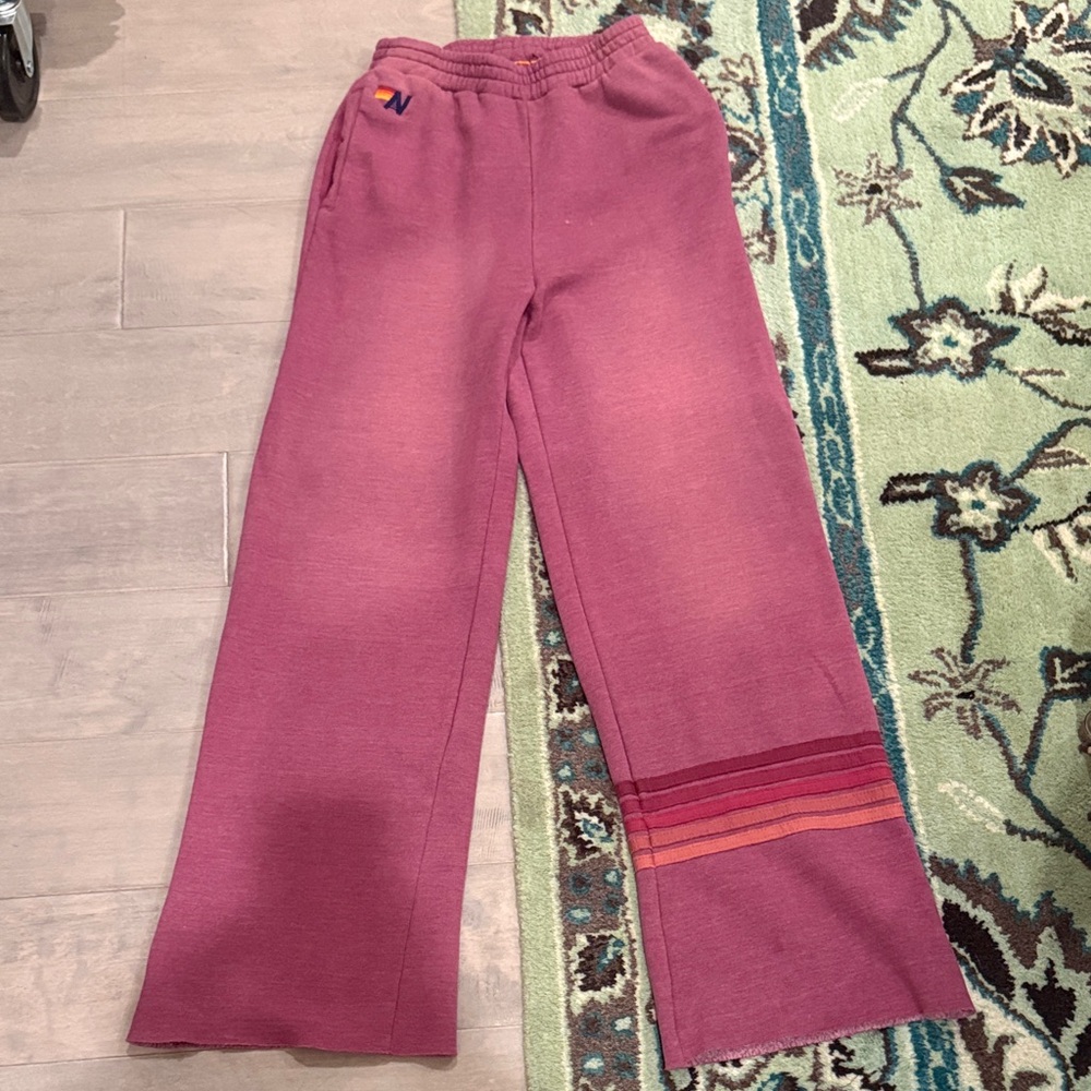 Aviator Nation Magenta Wide Sweatpants